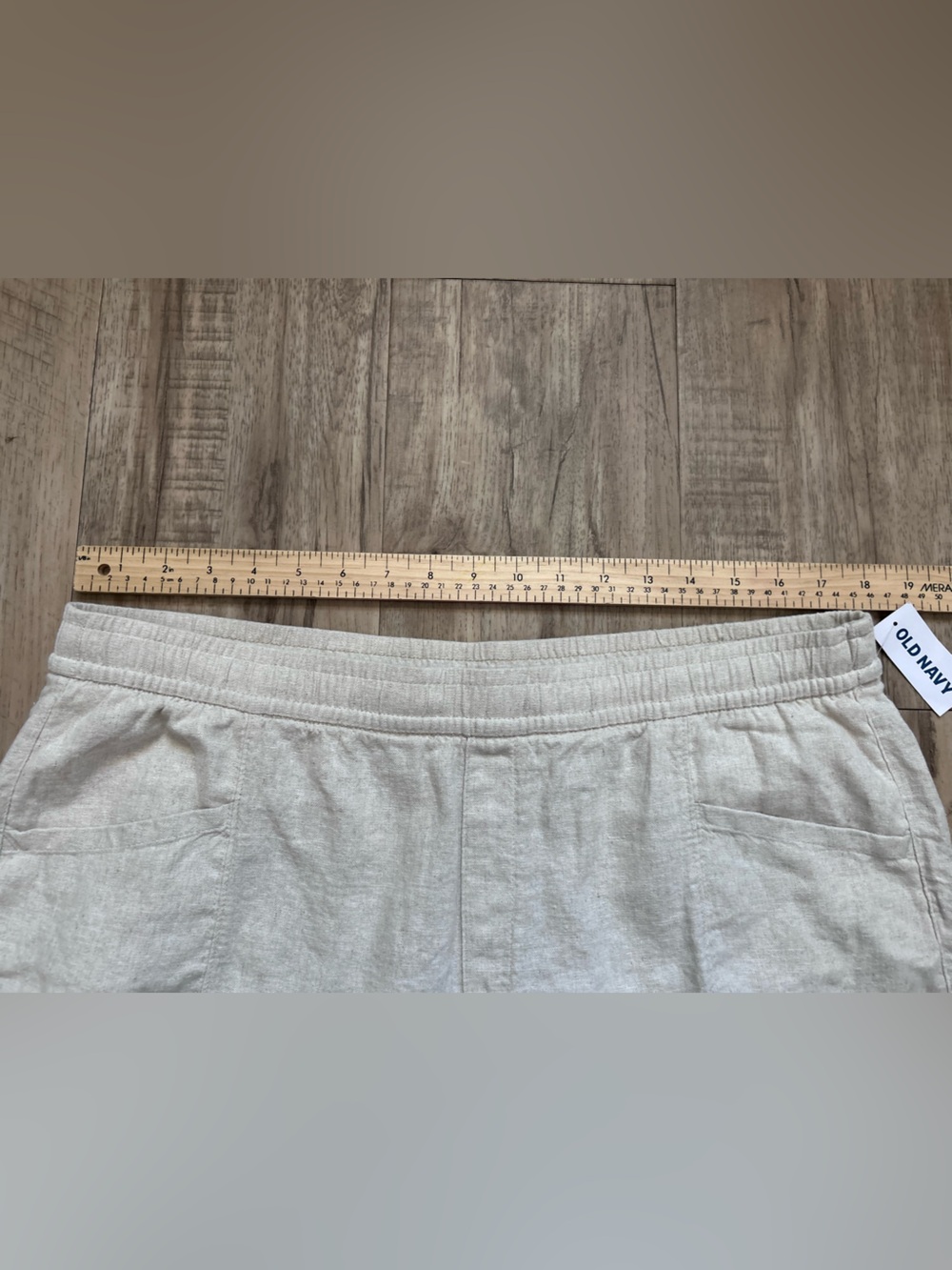 Linen blend neutral cream summer beachy beach Women’s Casual Shorts natural - Picture 7 of 7